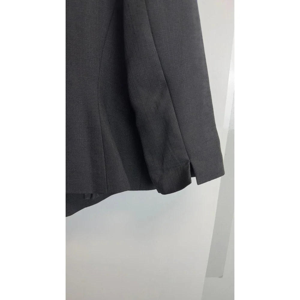 Evan-Picone Black Textured‎ Ruffle Trim Blazer Jacket Petite 14P Professional